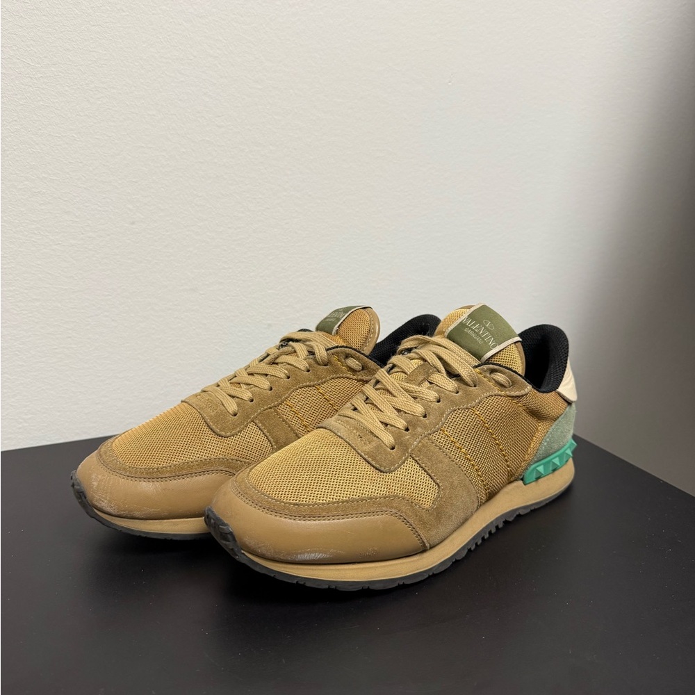 Valentino Beige and Teal Sneakers